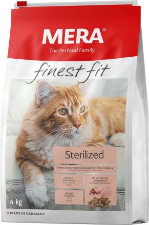 Сухой корм Mera Finest Fit Sterilized, для стерилизованных кошек, 4 кг