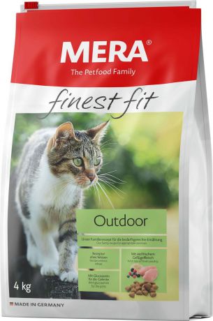 Сухой корм Mera Finest Fit Outdoor, для активных, гуляющих на улице кошек, 4 кг