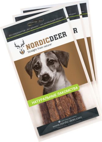Лакомство для собак Nordic Deer "Вымя говяжье", 4610030881072, 3 шт по 40 г