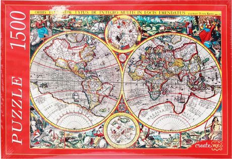 Рыжий Кот Пазл Древняя карта мира