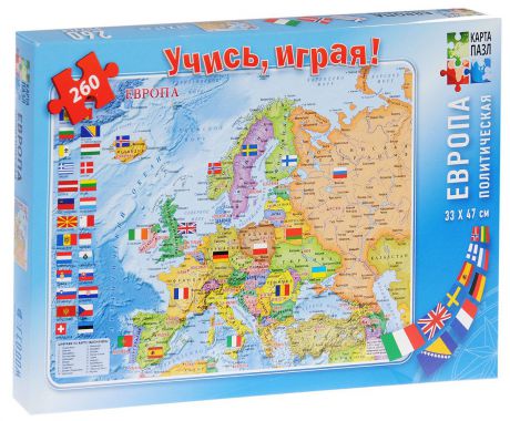Европа политическая. Пазл-карта, 260 элементов