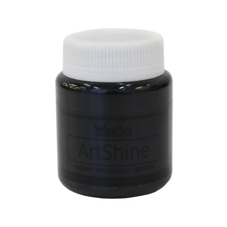 Краска акриловая Wizzart "ArtShine", цвет: черный, 80 мл