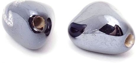 Бусины "Tesоro", керамические, цвет: черный, 18 х 14 мм, 2 шт
