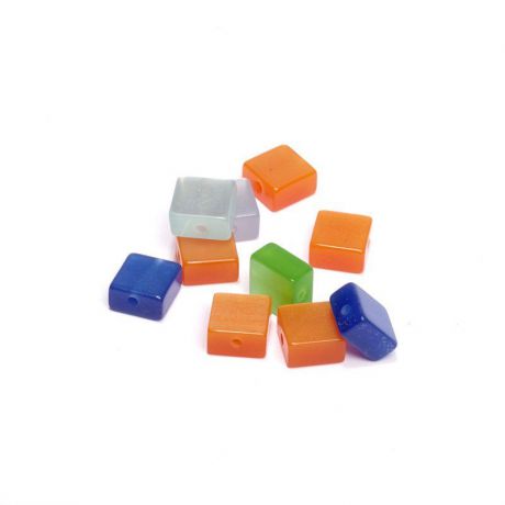 Бусины Magic 4 Hobby "Цветные квадраты", акриловые, 10 x 10 мм, 10 шт