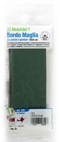 Кромка Marbet "Трикотаж. Хлопок", 42 х 6 см, цвет: темно-зеленый. 125