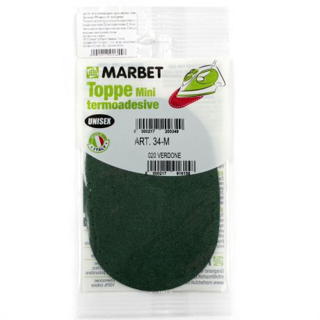 Термозаплатка Marbet "Мини. Экозамша", 13 х 8,5 см, цвет: темно-зеленый. 34-M