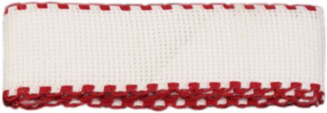 Канва-лента для вышивания "Bestex", цвет: белый, красный, 1,5 м х 3,5 см. 7707138