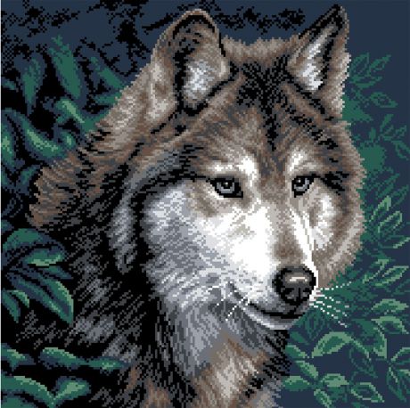 Канва с рисунком для вышивания Матренин Посад "Волк", 34 х 34 см