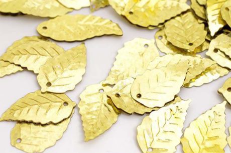 Пайетки "Ideal", цвет: золотой (50106), 13 х 24 мм, 50 г