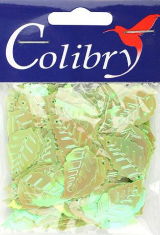 Пайетки фигурные "Colibry", с голограммой, цвет: желтый, 14 х 25 мм. SF02-89-L14