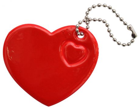 Украшение-подвеска Bestex "Сердце", светоотражающее, цвет: красный, 2 шт