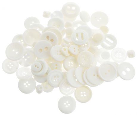 Пуговицы декоративные Magic Buttons "Палитра", цвет: белый, 100 г