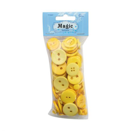 Пуговицы декоративные Magic Buttons "Палитра", цвет: желтый, 100 г