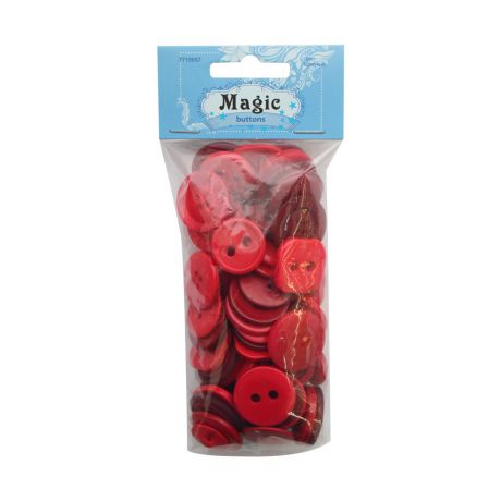 Пуговицы декоративные Magic Buttons "Палитра", цвет: красный, 100 г