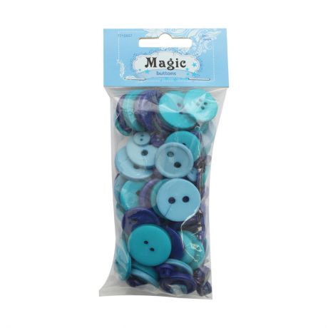 Пуговицы декоративные Magic Buttons "Палитра", цвет: синий, 100 г