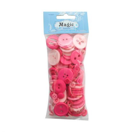 Пуговицы декоративные Magic Buttons "Палитра", цвет: розовый, 100 г