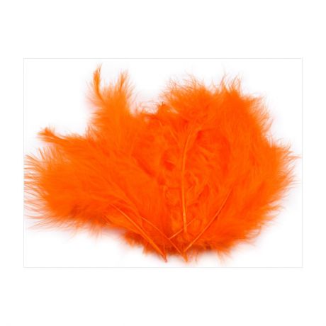 Перо декоративное "Glorex", марабу, цвет: оранжевый, 15 шт