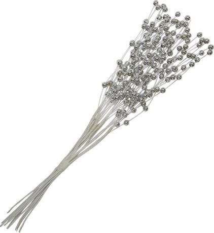 Украшение для скрапбукинга "Цветы", цвет: серебристый, 0,4 х 19 см