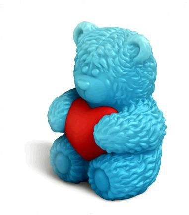 Пластиковая форма 3D "Медвежонок Тедди сидит с сердечком в обнимку", 2 половинки