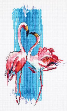 Набор для вышивания крестом Panna "Розовые фламинго", 17 x 25 см