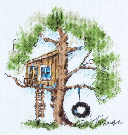 Набор для вышивания крестом Panna "Домик на дереве",  20 x 22,5 см