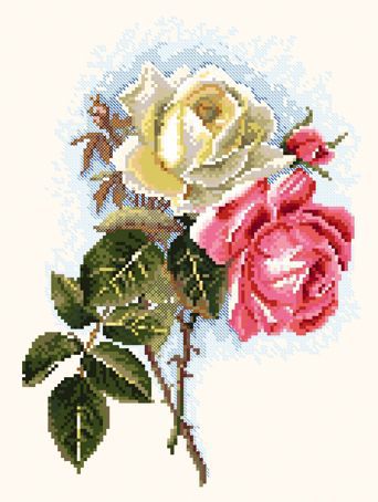 Набор для вышивания крестом Марья Искусница "Садовая роза", 20 х 30 см