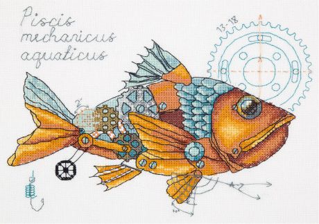 Набор для вышивания крестом Panna "Рыба механическая", 18 х 25 см