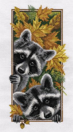 Набор для вышивания крестом Panna "Любопытные еноты", 27 x 15 см