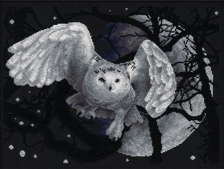 Набор для вышивания крестом Panna "Белая сова", 27 x 36 см