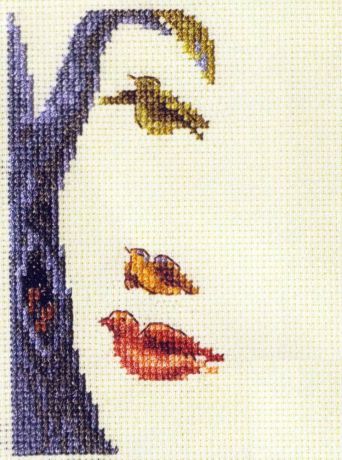 Набор для вышивания крестом Кларт "Лицо-птицы", 8 x 13 см