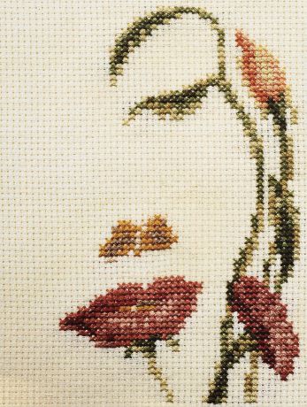 Набор для вышивания крестом Кларт "Лицо-цветы", 8 x 13 см