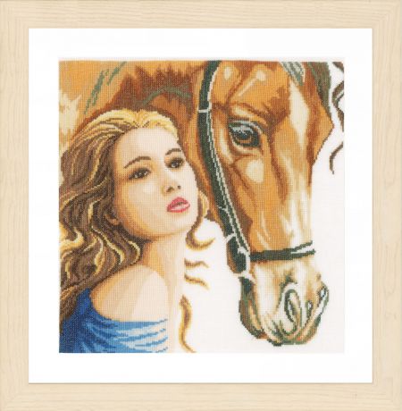 Набор для вышивания крестом Lanarte Woman and Horse, 30 x 30 см. PN-0158324
