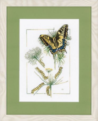 Набор для вышивания крестом Lanarte From Caterpillar to Butterfly, 23 x 32 см. PN-0021620
