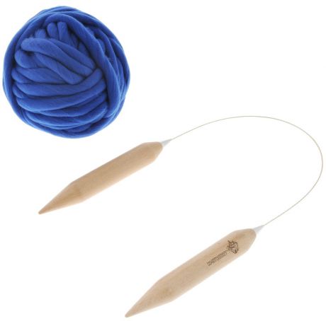 Набор для вязания из толстой пряжи Knitberry "Повязка на голову", цвет: синий
