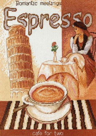 Набор для вышивания крестом Марья Искусница "Эспрессо на двоих", 22 х 32 см