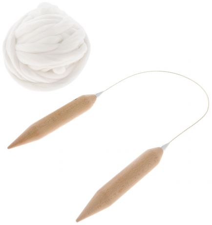 Набор для вязания из толстой пряжи Knitberry "Повязка на голову", цвет: белый