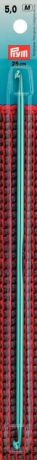 Крючок для тунисского вязания "Prym", двусторонний, цвет: бирюзовый, диаметр 5 мм, длина 25 см