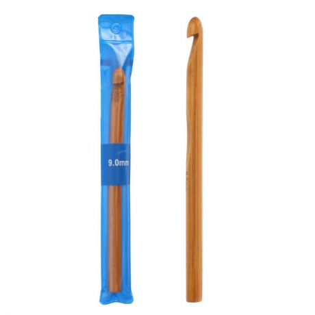 Крючок для вязания, бамбуковый, диаметр 9 мм, длина 15 см