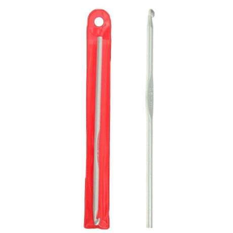 Крючок для вязания, чехол в ассортименте, диаметр 4,5 мм, длина 15 см