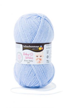 Пряжа для вязания Schachenmayr "Bravo Baby Smiles 185", цвет: светло-голубой (01054), 185 м, 50 г