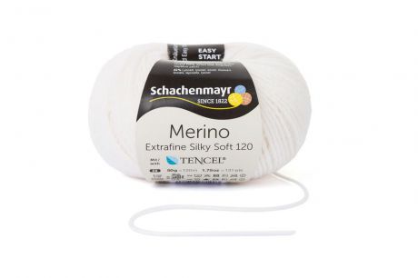 Пряжа для вязания Schachenmayr "Merino Extrafine Silky Soft 120", цвет: натуральный (00502), 120 м, 50 г
