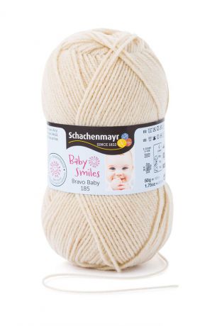 Пряжа для вязания Schachenmayr "Bravo Baby Smiles 185", цвет: бежевый (01005), 185 м, 50 г