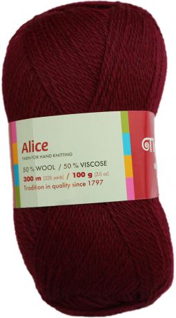 Пряжа для вязания Троицкая камвольная фабрика "Алиса", цвет: вишневый (0023), 300 м, 100 г, 10 шт