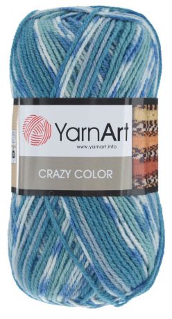 Пряжа для вязания YarnArt "Crazy Color", цвет: бирюзовый, белый, светло-зеленый (98), 260 м, 100 г, 5 шт