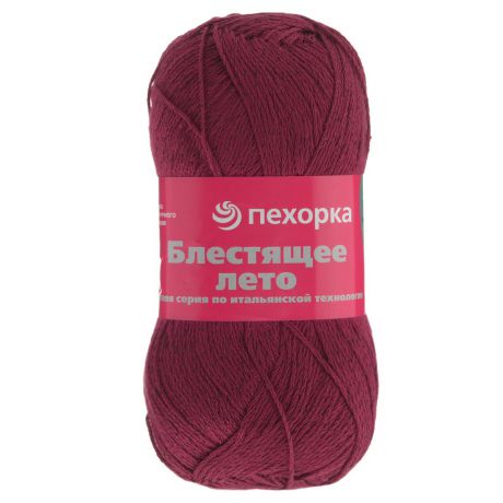 Пряжа для вязания Пехорка "Блестящее лето", цвет: бордо (07), 380 м, 100 г, 5 шт