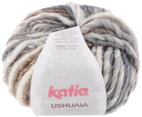 Пряжа для вязания Katia "Ushuaia", цвет: серый, коричневый, белый (601), 85 м, 100 г