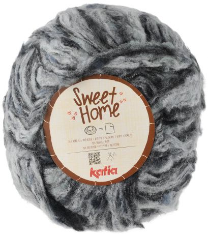 Пряжа для вязания Katia "Sweet Home", цвет: белый, черный (102), 600 м, 300 г