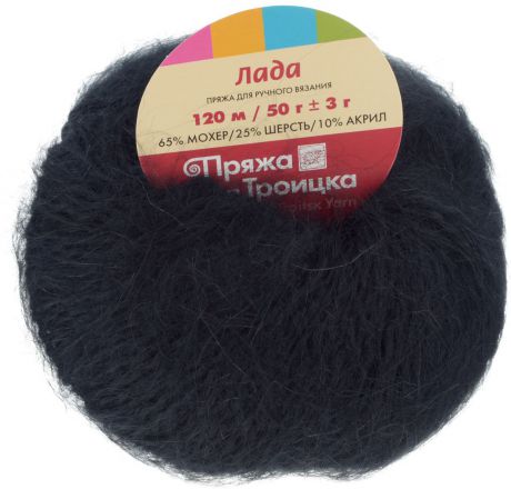 Пряжа для вязания "Лада", цвет: черный (0140), 120 м, 50 г, 10 шт