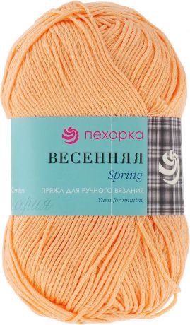 Пряжа для вязания Пехорка "Весенняя", цвет: манго (186), 250 м, 100 г, 5 шт