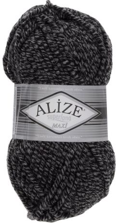 Пряжа для вязания Alize "Superlana Maxi", цвет: черный, серый (600), 100 м, 100 г, 5 шт